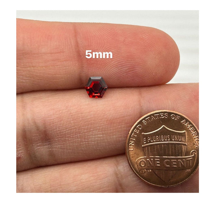 Natural Garnet Hexagon Shape AAA Quality Available in 5MM-8MM