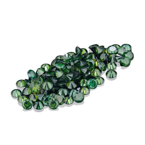 Natural Round Forest Green Color Enhanced Diamonds Parcel from 1mm - 5.9mm
