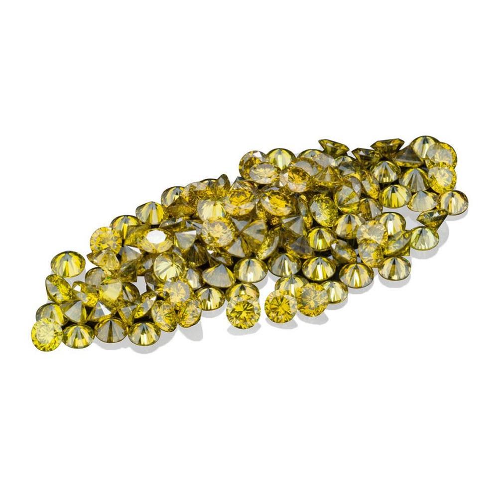 Natural Round Golden Color Enhanced Diamonds Parcel from