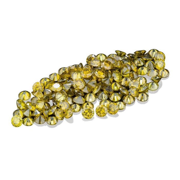 Natural Round Golden Color Enhanced Diamonds Parcel from 1.1MM - 5.9MM