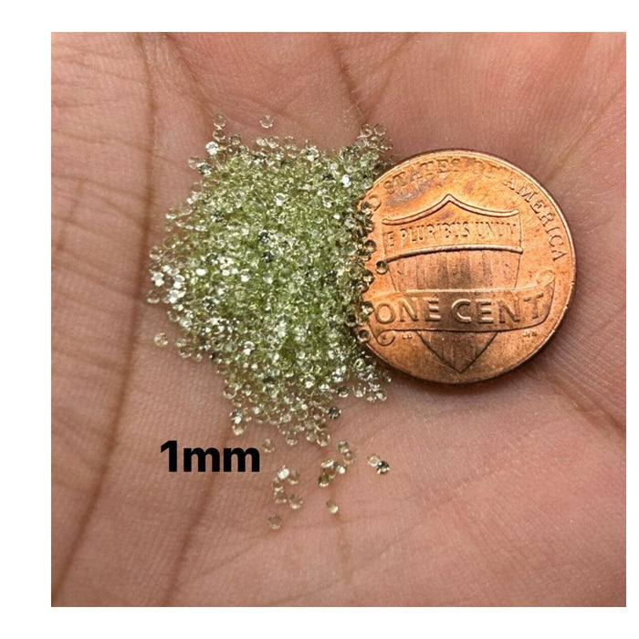 Natural Round Peridot Gemstones AA Quality 1mm to 3.5mm Sizes