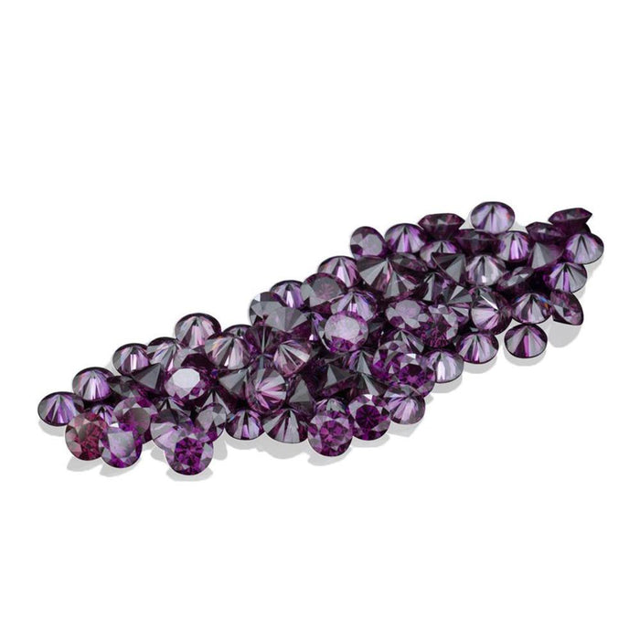 Natural Round Purple Color Enhanced Diamond Parcel from 1mm - 5.9mm