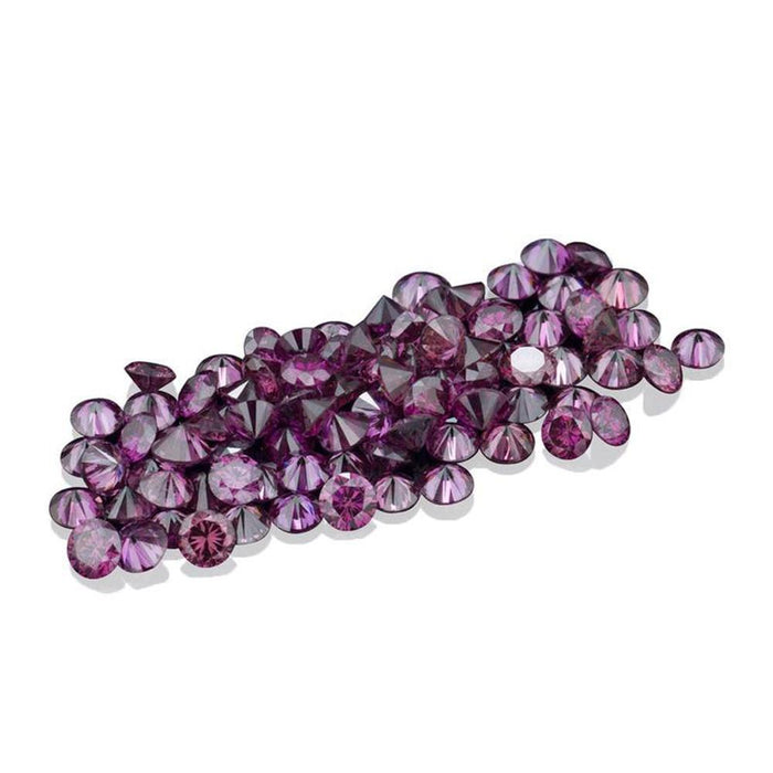 Natural Round Purplish Pink Color Enhanced Diamond Parcel from 1mm - 5.9mm
