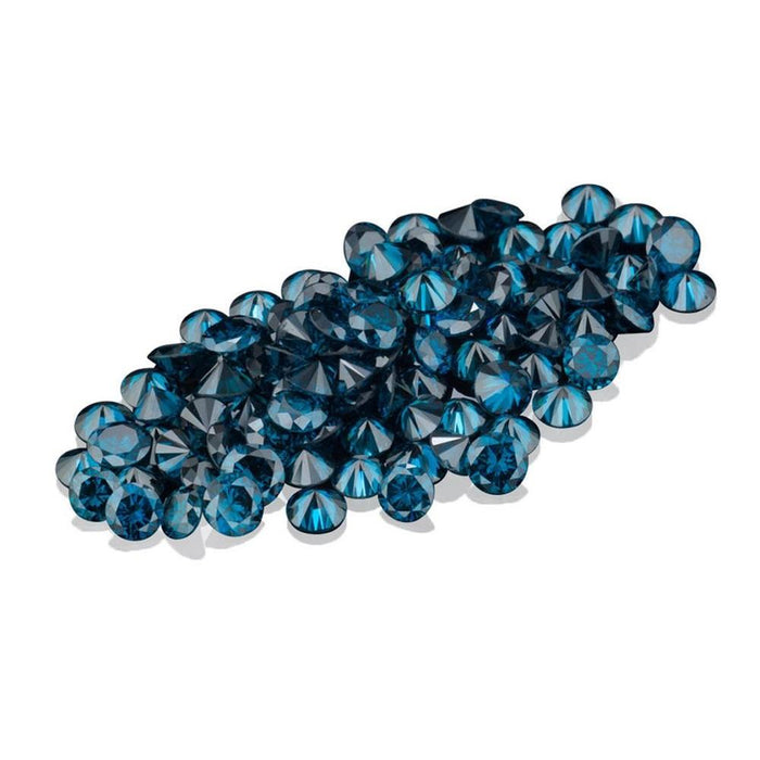Natural Round Royal Blue Color Enhanced Diamonds Parcel from 1MM-5.9MM