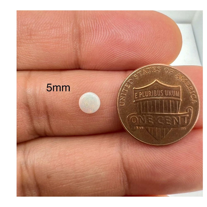 Natural White Opal Round Cabochon Cut A Quality