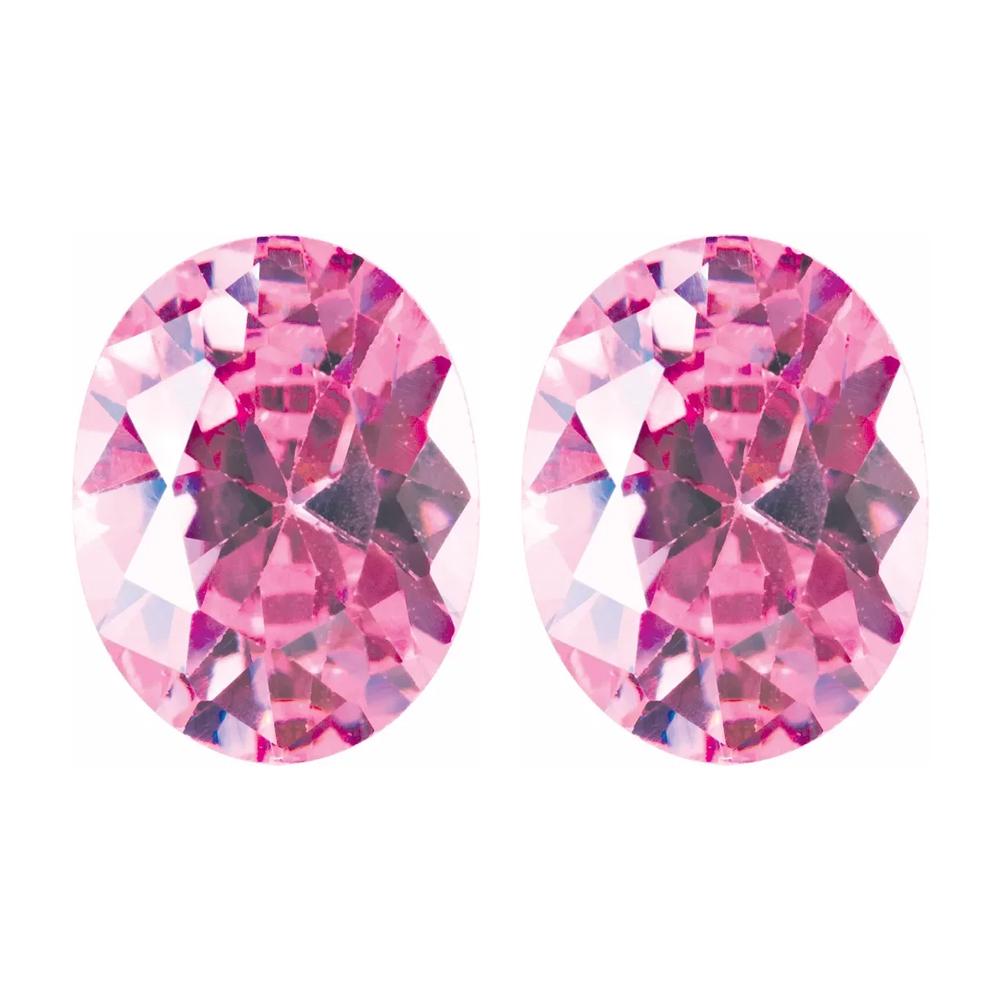 Lab Created Oval Pink Cubic Zirconia