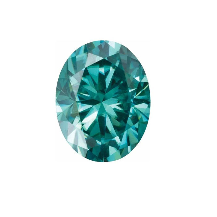 Lab Created Oval Teal Moissanite