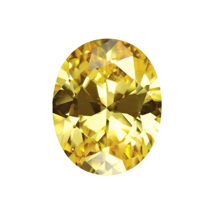 Lab Created Oval Yellow Cubic Zirconia