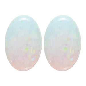 Natural White Australian Opal Oval Cabochon Cut