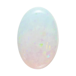 Natural White Australian Opal Oval Cabochon Cut