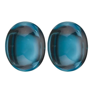 Natural Oval Cabochon Loose London Blue Topaz