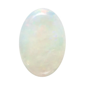 Natural White Australian Opal Oval Cabochon Cut