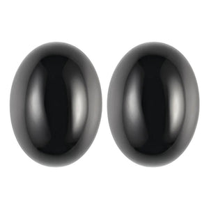 Natural Loose Oval Cabochon Cut Black Onyx