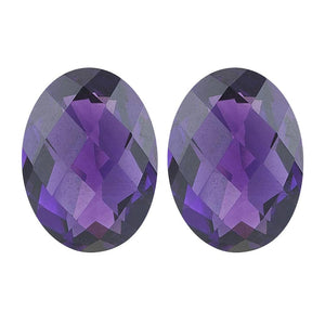 Natural Loose African Amethyst Oval Checkered Cut