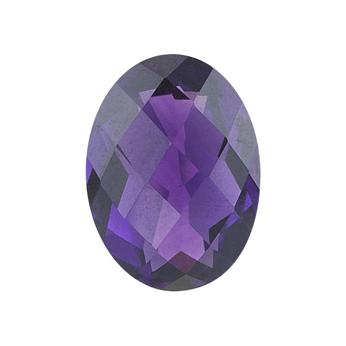 Natural Loose African Amethyst Oval Checkered Cut