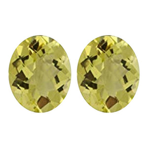 Natural Lemon Citrine Oval Checkered Cut