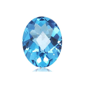 Swiss Blue Topaz Oval Checkered Cut