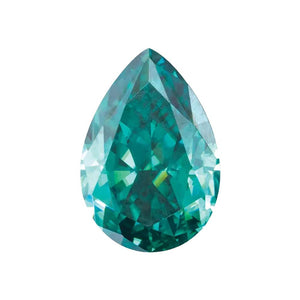 Lab Created Pear Teal Moissanite