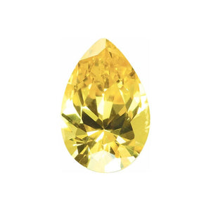 Lab Created Pear Yellow Cubic Zirconia