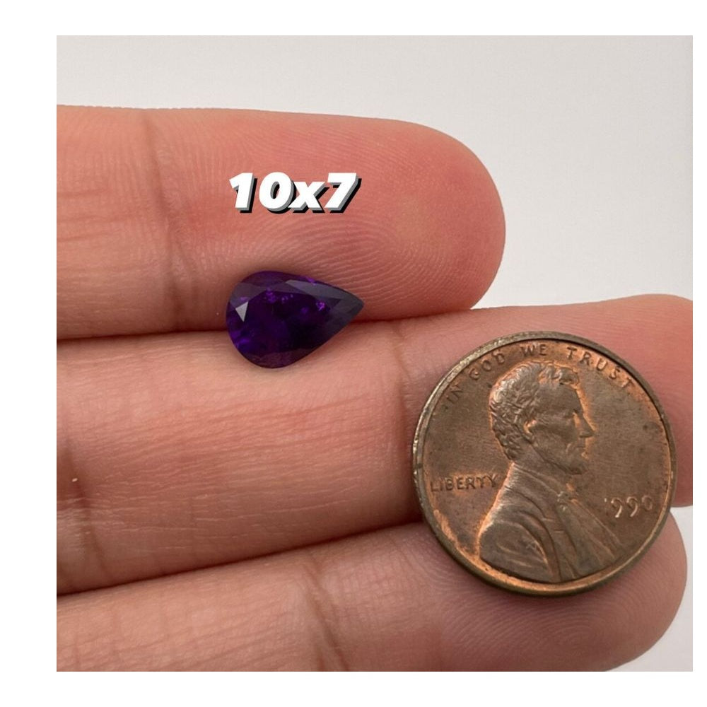 African Amethyst 9x6mm Pear Cut - All Natural AAA Grade, 1.30 TCW - View #6