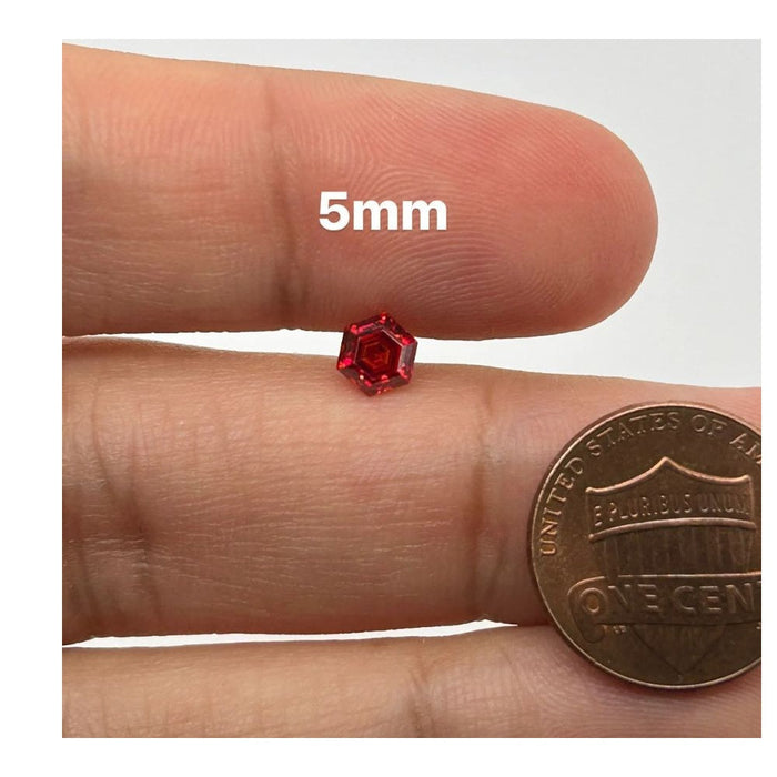 Pigeon Blood Red Hexagon Cut Moissanite 5MM-7MM