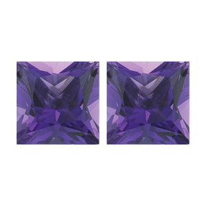 Natural Loose African Amethyst Princess Cut