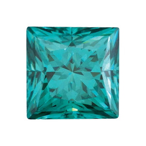 Lab Created Princess Teal Moissanite