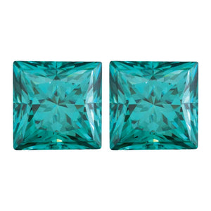 Lab Created Princess Teal Moissanite