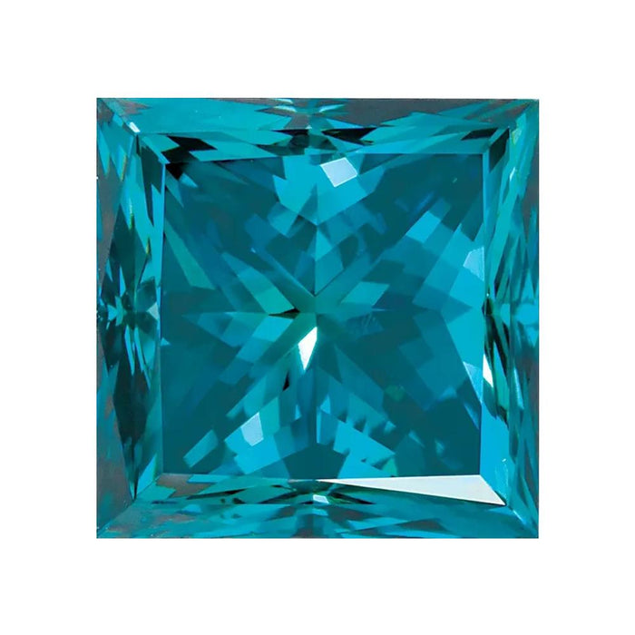 Treated Princess SI Quality Loose Teal Blue Diamond