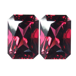 Rhodolite Garnet Emerald Radiant Cut