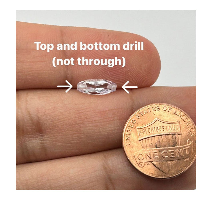 Loose Rose Amethyst Marquise Briolette Top and Bottom Drill (Not Through) 10x4mm
