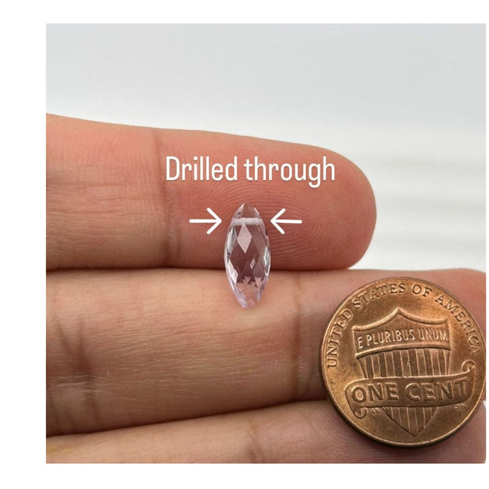 Rose Amethyst Marquise Briolette Loose Bead Drilled Through