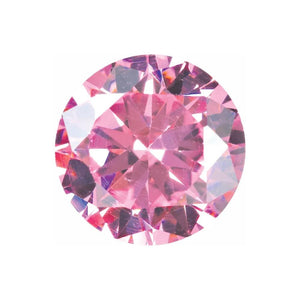 Lab Created Round Pink Cubic Zirconia