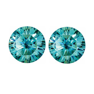 Lab Created Round Teal Moissanite