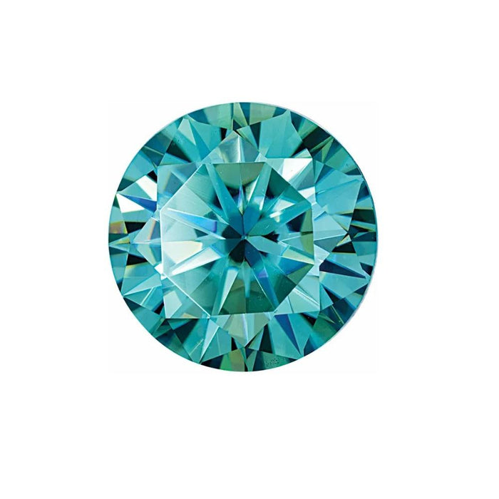 Lab Created Round Teal Moissanite