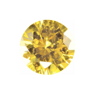 Lab Created Round Yellow Cubic Zirconia