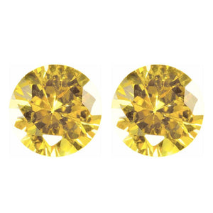 Lab Created Round Yellow Cubic Zirconia