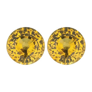 Natural Round Loose Yellow Sapphire