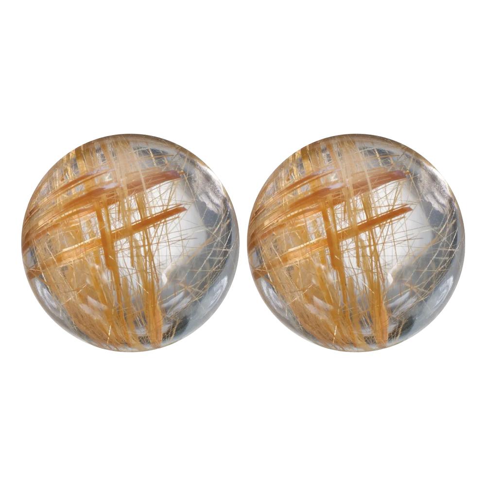 Natural Round Cabochon Cut Loose Rutilated Quartz