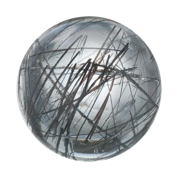 Natural Round Cabochon Cut Loose Tourmalinated Quartz