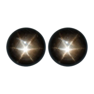 Natural Round Cabochon Loose Black Star Sapphire