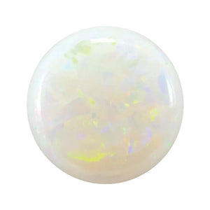 Natural White Australian Opal Round Cabochon Cut