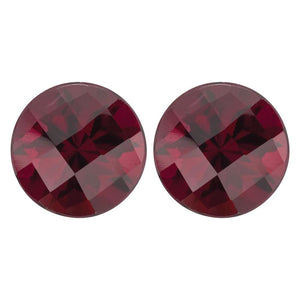 Rhodolite Garnet Round Checkerboard Cut