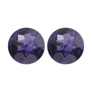 Natural Loose African Amethyst Round Checkered Cut