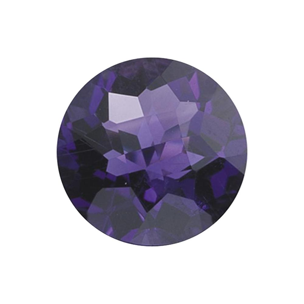 Natural Loose African Amethyst Round Checkered Cut