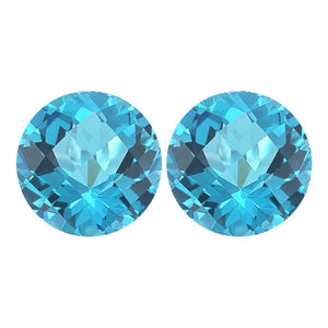 Swiss Blue Topaz Round Checkered Cut