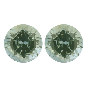 Natural Round Diamond Cut Loose Green Sapphire