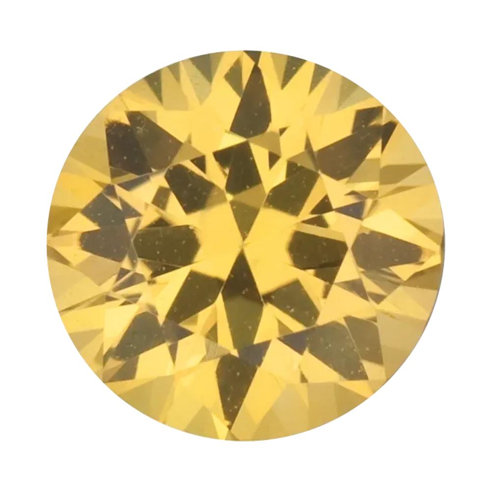 Natural Round Diamond Cut Loose Yellow Sapphire