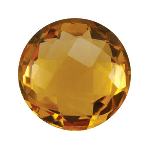 Natural Yellow Citrine Round Double Sided Checkerboard Cut