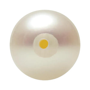 Round Flat Back Half Drilled White Akoya Cultured Pearl
